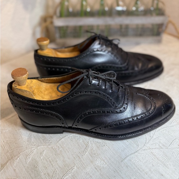 Alan McAfee London Vintage Black Leather Wingtip Brogue Oxford Shoes‎ US 9 1/2 main image 4